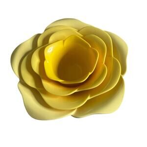 ZAK! Designs Mixing Bowls Nesting Melamine Yellow Ombré Flower Shaped 4 Pcs Set